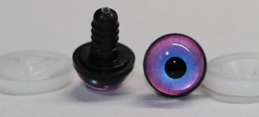 1 Paar 17 mm Sicherheitsaugen Kunststoff mit Glas rosa hellblau