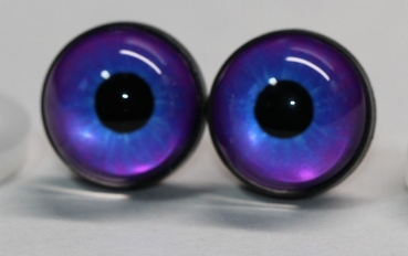 1 Paar 17 mm Sicherheitsaugen Kunststoff mit Glas purpur blau