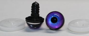 1 Paar 17 mm Sicherheitsaugen Kunststoff mit Glas purpur blau