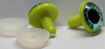 1 Paar 22 mm Sicherheitsaugen Kunststoff mit Glas pastell mint