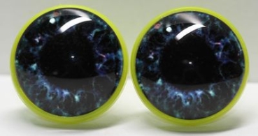 1 Paar 22 mm Sicherheitsaugen Kunststoff mit Glas dunkelblau