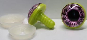 1 Paar 22 mm Sicherheitsaugen Kunststoff mit Glas pastell pink