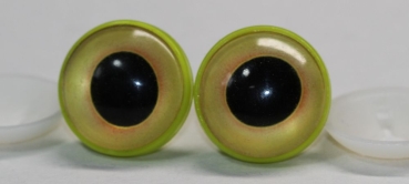 1 Paar 22 mm Sicherheitsaugen Kunststoff mit Glas goldgelb