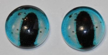 1 Paar Augen Glaslinsen Katze zum Aufkleben 8 mm hellblau