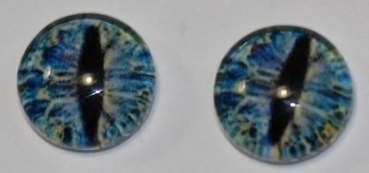 1 Paar Augen Glaslinsen Katze zum Aufkleben 8 mm blau gelb