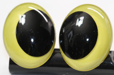 1 Paar Sicherheitsaugen oval 23,5 mm x 18,5 mm goldgelb Schielaugen