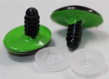 1 Paar Sicherheitsaugen oval 23,5 mm x 18,5 mm lindgrün Schielaugen