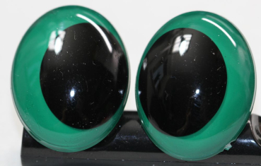 1 Paar Sicherheitsaugen oval 23,5 mm x 18,5 mm dunkelgrün Schielaugen