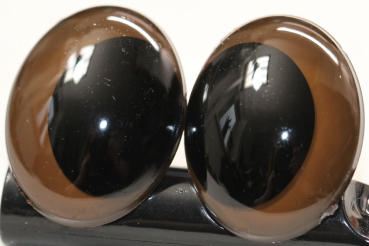 1 Paar Sicherheitsaugen oval 23,5 mm x 18,5 mm braun Schielaugen