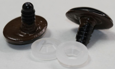 1 Paar Sicherheitsaugen oval 23,5 mm x 18,5 mm braun Schielaugen