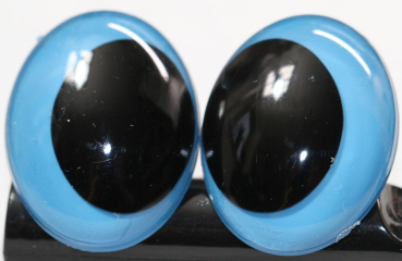 1 Paar Sicherheitsaugen oval 23,5 mm x 18,5 mm hellblau Schielaugen