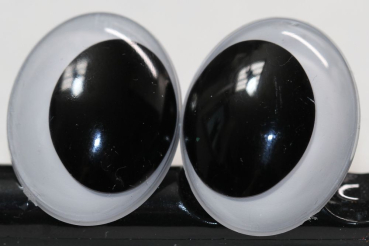 1 Paar Sicherheitsaugen oval 23,5 mm x 18,5 mm weiß Schielaugen