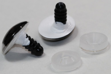 1 Paar Sicherheitsaugen oval 23,5 mm x 18,5 mm weiß Schielaugen