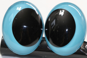 1 Paar Sicherheitsaugen oval 23,5 mm x 18,5 mm karibik Schielaugen