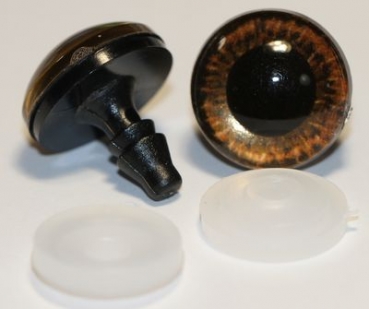 1 Paar Sicherheitsaugen 18 mm bronzebraun metallisch