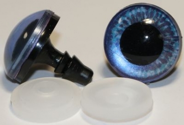 1 Paar Sicherheitsaugen 18 mm blaugrau irisierend schimmernd