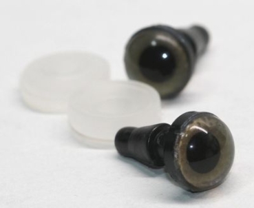 1 Paar Sicherheitsaugen 10 mm mittelgroße runde Pupillen grünblau schimmernd verschiedenfarbige Iris