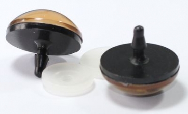 1 Paar Sicherheitsaugen 30 mm sehr große runde Pupillen kupfer schimmernd verschiedenfarbige Iris