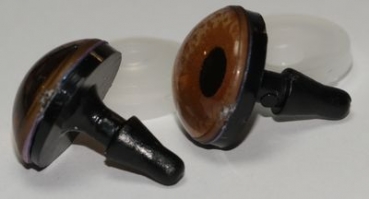 1 Paar Sicherheitsaugen 16 mm sehr kleine runde Pupillen zartbeige schimmernd verschiedenfarbige Iris