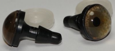 1 Paar Sicherheitsaugen 12 mm sehr kleine runde Pupillen grünblau schimmernd verschiedenfarbige Iris