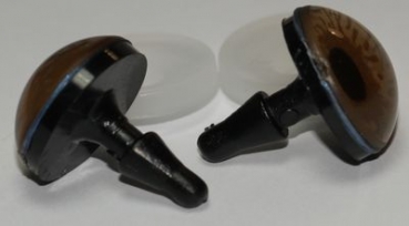 1 Paar Sicherheitsaugen 16 mm sehr kleine runde Pupillen grünblau schimmernd verschiedenfarbige Iris