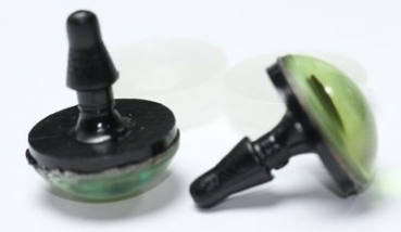 1 Paar Sicherheitsaugen 16 mm bronzegrün tief schimmernd Katze Drache