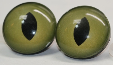 1 Paar Sicherheitsaugen 30 mm oliv metallic Katze Drache
