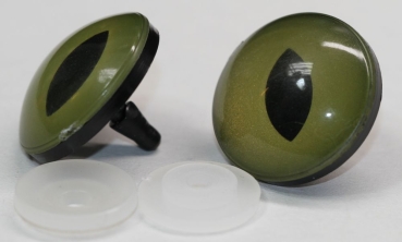 1 Paar Sicherheitsaugen 30 mm oliv metallic Katze Drache