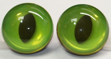 1 Paar Sicherheitsaugen 30 mm grün schimmernd Katze Drache
