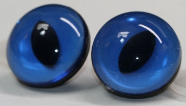 1 Paar Sicherheitsaugen 30 mm blau schimmernd Katze Drache