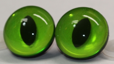 1 Paar Sicherheitsaugen 30 mm grün leuchtend Katze Drache