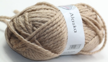 Wolle Alaska  90 g 80 % Polyester 20 % Wolle beige Rest
