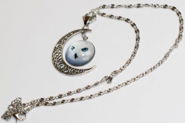 Anhänger mit Kette "Eule mit Mond"
