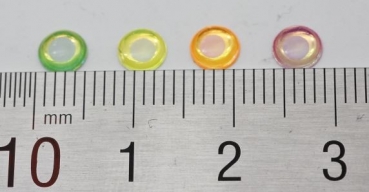 1 Paar Augen schimmernd Kunststoff selbstklebend orange 5 mm