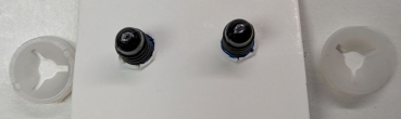 Preview: Sicherheitsaugen Blau metallic mit Wimpern 16 mm x 21 mm 2
