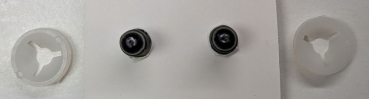 Preview: Sicherheitsaugen Goldgrün metallic mit Wimpern 16 mm x 21 mm 2