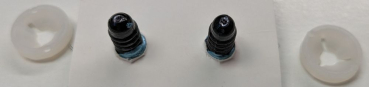 Preview: Sicherheitsaugen Hellblau metallic mit Wimpern 16 mm x 21 mm 2