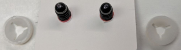 Preview: Sicherheitsaugen Rot metallic mit Wimpern 16 mm x 21 mm 2