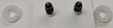 Preview: Sicherheitsaugen Weiß mit Wimpern 16 mm x 21 mm 2