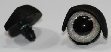1 Paar Augenlider schwarz links rechts (passend für 16 mm Sicherheitsaugen)