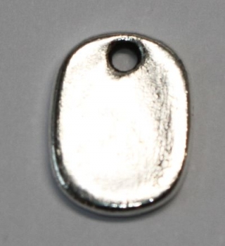 1 Button aus Metall "made with love" silberfarben ca. 10 mm x 8 mm zum Annähen