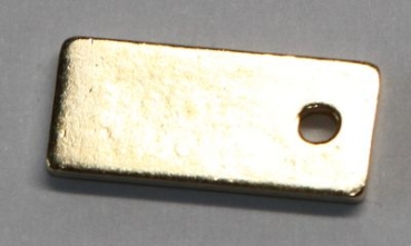 1 Button aus Metall "handmade" goldfarben ca. 11 mm x 5 mm zum Annähen
