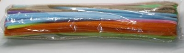 1 Packung mit 100 Stück Biegeplüsch Chenilledraht 5 mm Durchmesser Farbmix