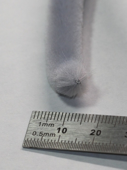 1 Stück Biegeplüsch 1 m lang Chenilledraht 8 mm Durchmesser grau