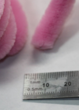 1 Stück Biegeplüsch 1 m lang Chenilledraht 8 mm Durchmesser rosa