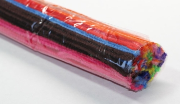 1 Packung mit 100 Stück Biegeplüsch Chenilledraht 5 mm Durchmesser Farbmix