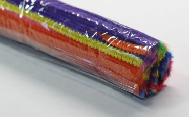 1 Packung mit 100 Stück Biegeplüsch Chenilledraht 5 mm Durchmesser Farbmix