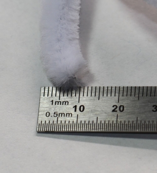 1 Stück Biegeplüsch 1 m lang Chenilledraht 8 mm Durchmesser weiß
