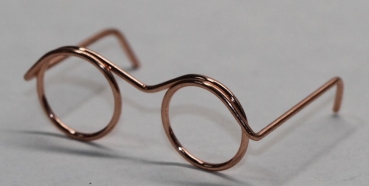 Brille ca. 3,2 cm rosegold ohne Gläser für Teddies oder Puppen Accessoire Requisite
