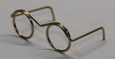 Brille ca. 3,3 cm gold ohne Gläser für Teddies oder Puppen Accessoire Requisite